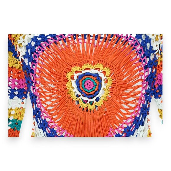 Venus S/M Hippie Chick Funky Boho Women's Crocheted Sweater 1970's - Picture 7 of 7